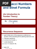 Fibonacci Numbers and Binet Formula: (An Introduction To Number Theory)