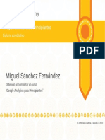 Certificado Google Analytics Miguel Sanchez