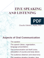 Effective Speaking and Listening: Claudia Odette J. Ayala, PHD