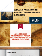 Wika Sa Panahon Ni P. Ferdinand Marcos
