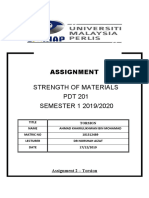 Assignment Strength of Materials PDT 201 SEMESTER 1 2019/2020