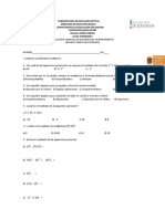 Examen Mensual de Primer Bim. de Mate 2o Sec. Niños Héroes