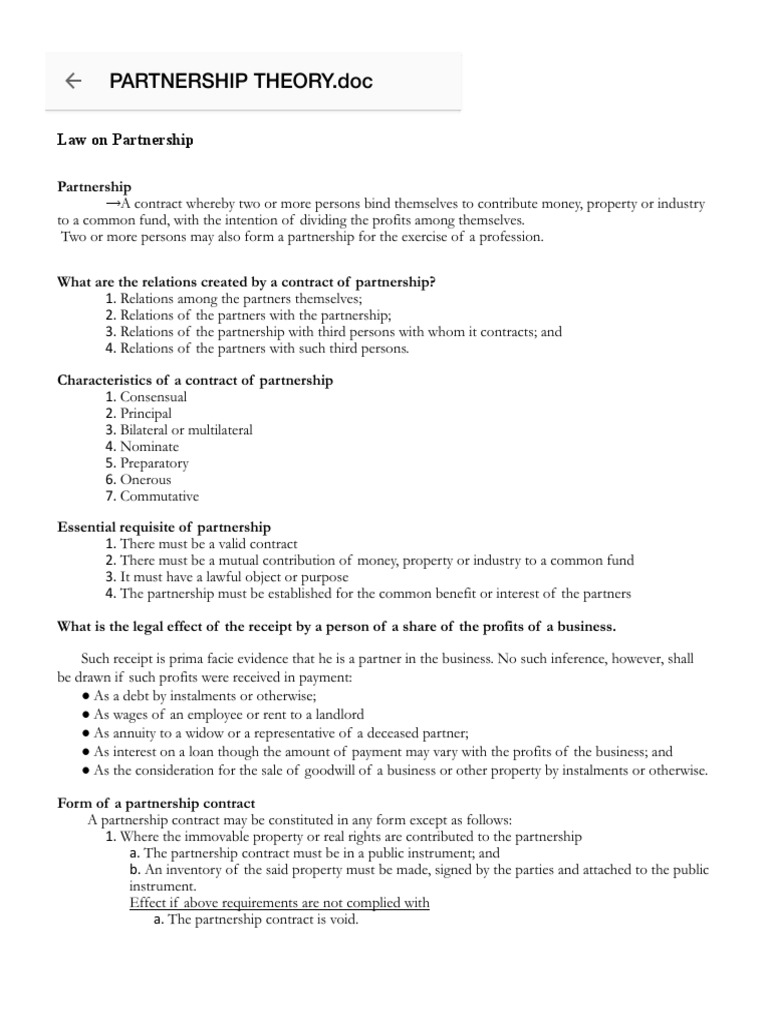 An InDepth Analysis of Partnership Law Essential Concepts, Types of