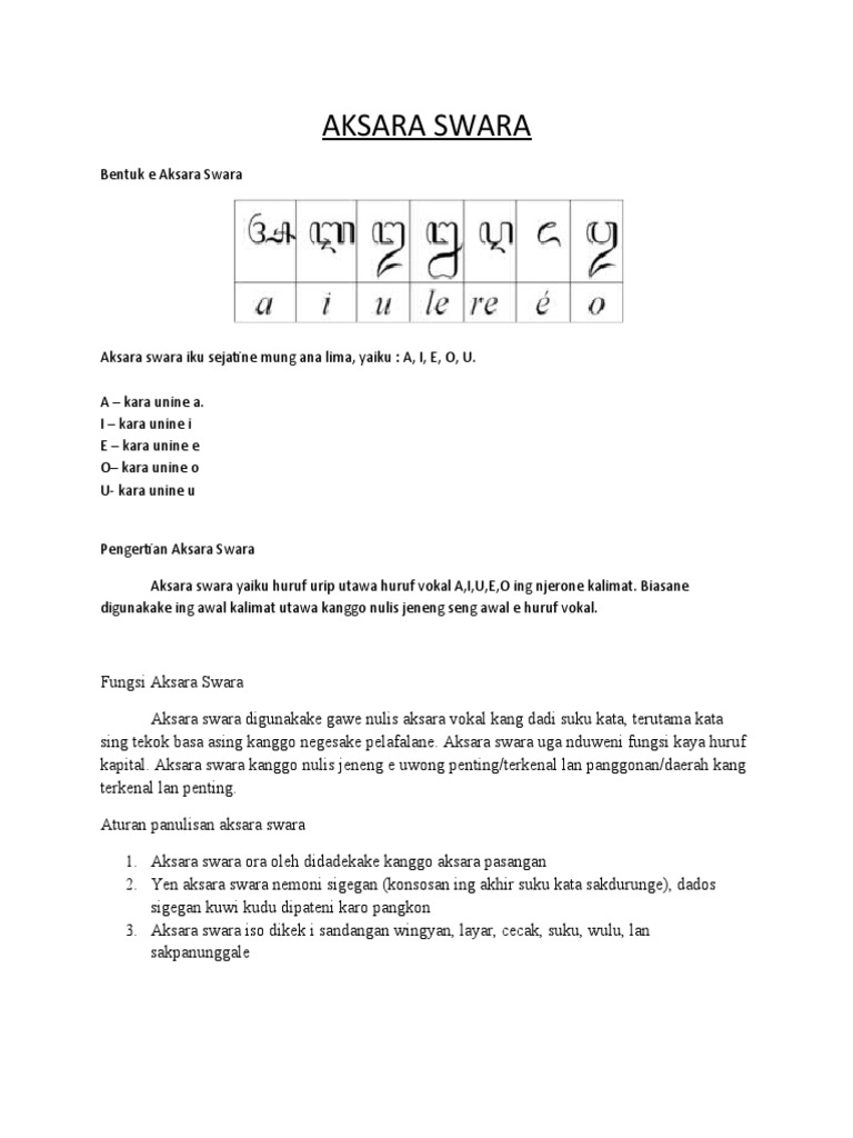 Aksara Swara | PDF