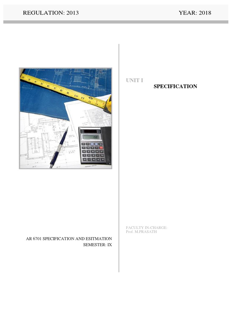 Specification and Estimation Unit I PDF | PDF | Specification ...