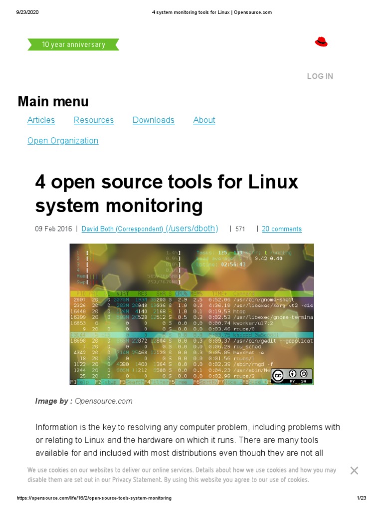 Top 4 Open Source Linux Monitoring Tools | PDF | Central Processing ...