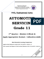 Automotive Servicing Grade 11: TVL/Industrial Arts