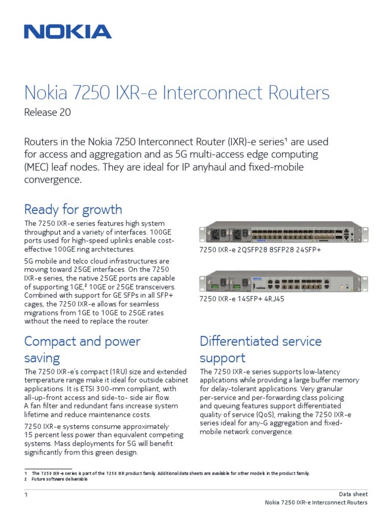 nokia 7250 ixr e interconnect routers data sheet en multiprotocol label switching networking