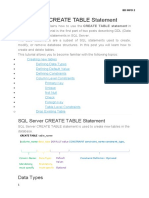 SQL Server CREATE TABLE Statement