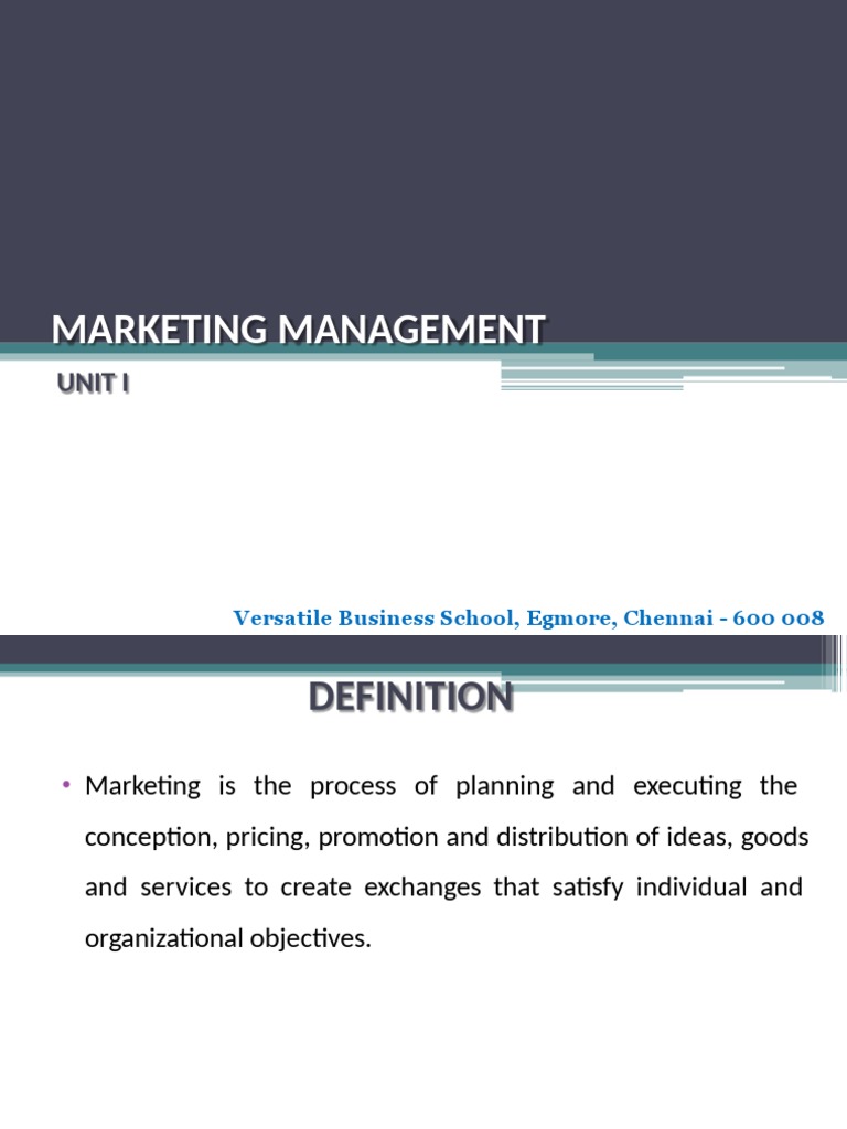 Marketing Management Overview | PDF | Pricing | Marketing