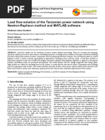 Load Flow Solution of The Tanzanian Power Network Using Newton-Raphson Method and MATLAB Software