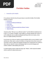 Portfolio Outline: I. Introduction of The Portfolio