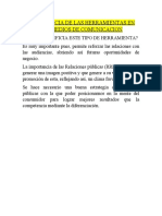 Importancia de Las Herramientas en Los Medios de Comunicacion