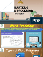 Word Processor Features in MS Word
