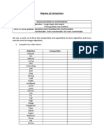 Degrees of Comparison: 1. Complete The Table Below