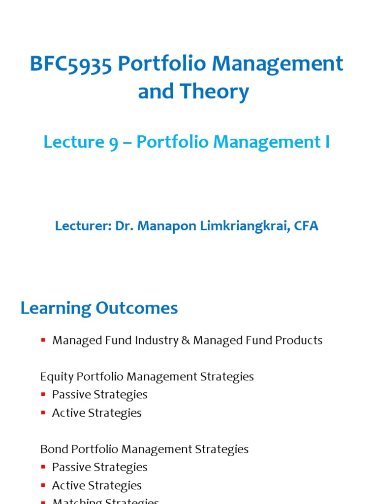 BFC5935 Portfolio Management and Theory | PDF | Investment Management ...