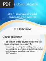 Unit 1: Overview of Digital Communication Systems