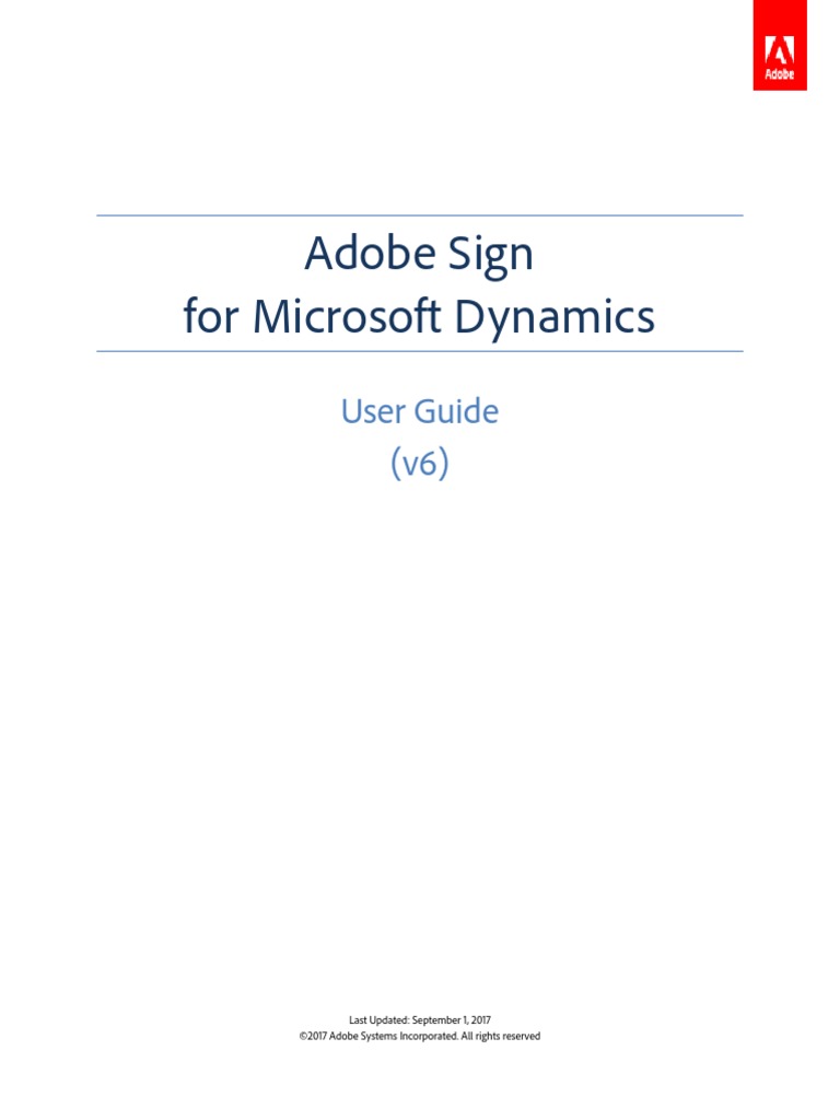 Adobe Sign For Microsoft Dynamics: User Guide (v6) | PDF ...