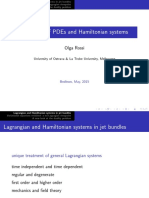 Geometry of Pdes and Hamiltonian Systems: Olga Rossi