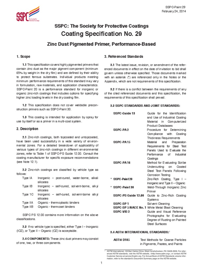 SSPC Paint 20 PDF Paint Volatile Organic Compound