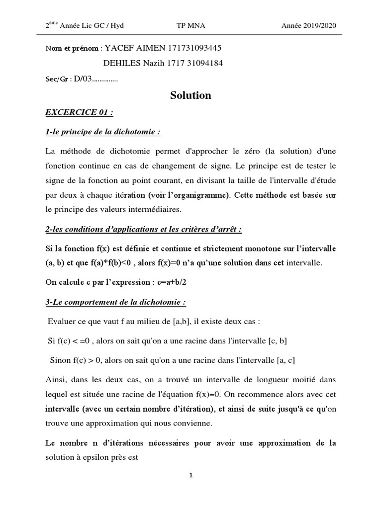 Examen TP Mna | PDF | Algorithmes | Analyse mathématique