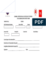 ZCAS-FIA Exam Entry Form