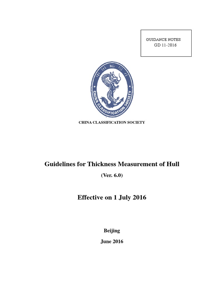 Hull Thickness Measurement Guidelines | PDF | Surveying | Ships