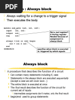 Recap: Always Block: Always Waiting For A Change To A Trigger Signal Then Executes The Body