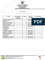 Department of Education: Log Form