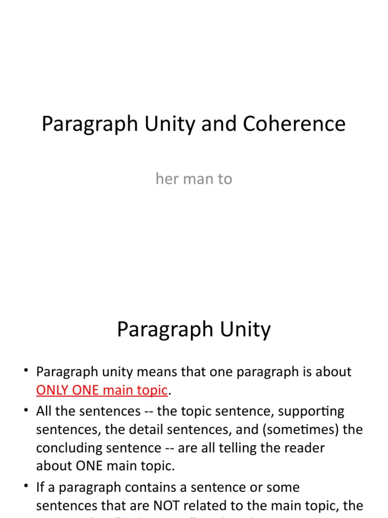 Paragraph Unity and Coherence Explained | PDF | Extravehicular Activity ...