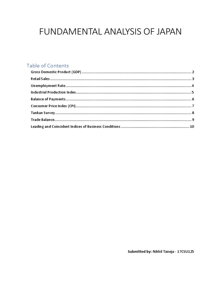 Japan's Economic Indicators Analysis | PDF | Index (Economics) | Gross ...
