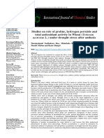 Studies On Role of Proline, Hydrogen Peroxide and Total Antioxidant Activity in Wheat (Triticum Aestivum L.) Under Drought Stress After Anthesis