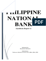 Philippine National Bank: (Synthesis Report 1)