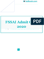 FSSAI Admit Card 2020