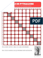 La Table de Pythagore - Fiche Élève Et Références