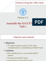 Assemble The HACCP Team - Task 1: Good Hygiene Practices Along The Coffee Chain