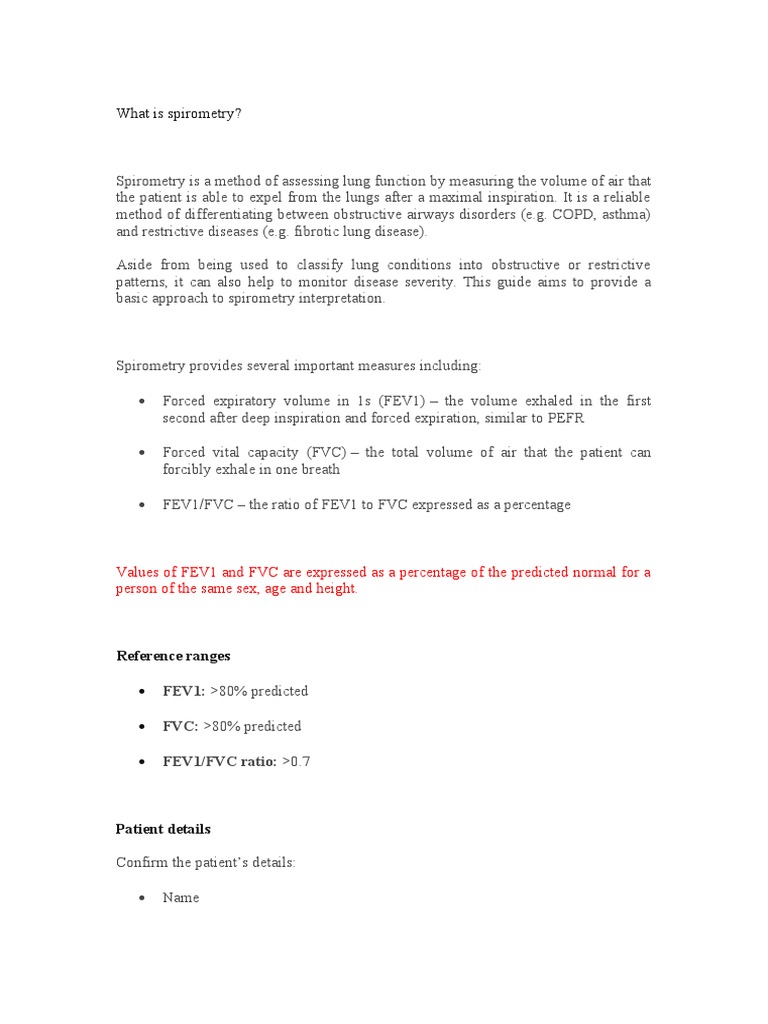 Spirometry (PPT & Words) 1 PDF Respiratory Diseases Medical