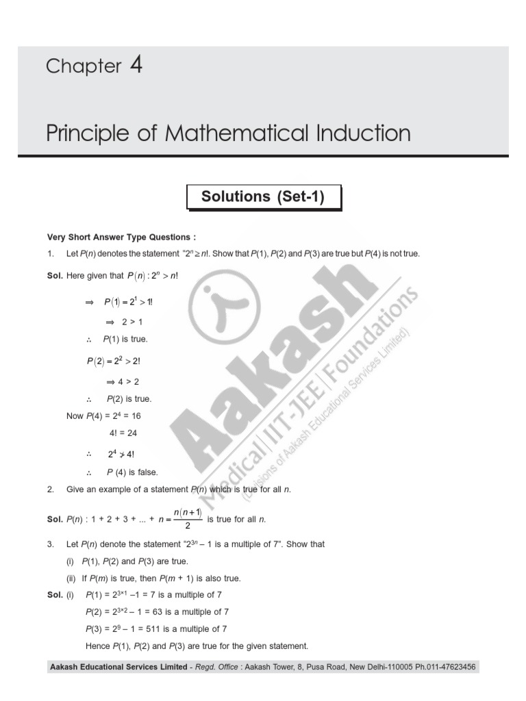 Mathematical Induction Divisibility Problems Pdf With Solutions