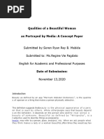 Qualities of A Beautiful Woman As Portrayed by Media: A Concept Paper