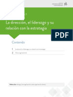 La Dirección, El Liderazgo y Su Relación Con La Estrategia: Contenido