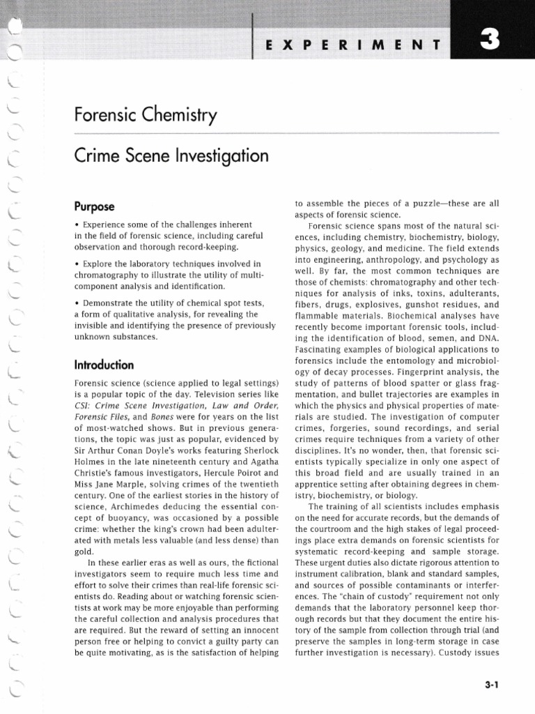 Experiment 3 PDF Chromatography Forensic Science