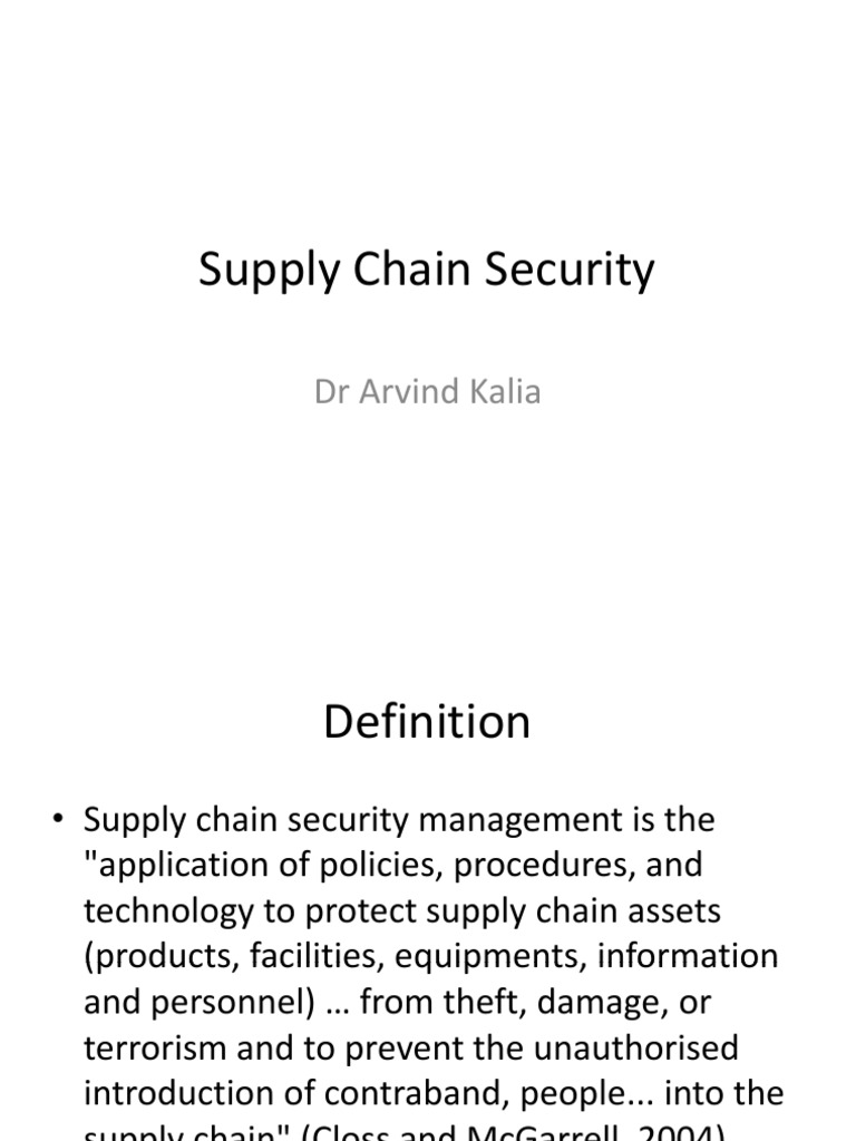 Supply Chain Security Overview | PDF | Supply Chain | Customs
