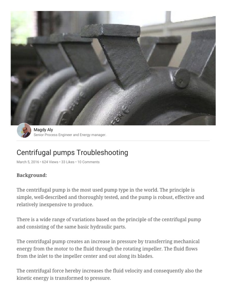 Centrifugal Pumps Troubleshooting Magdy Aly LinkedIn PDF