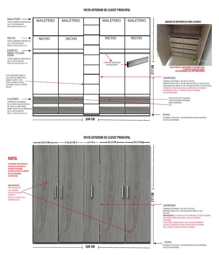 Diseño Closet Habitacion Principal | PDF