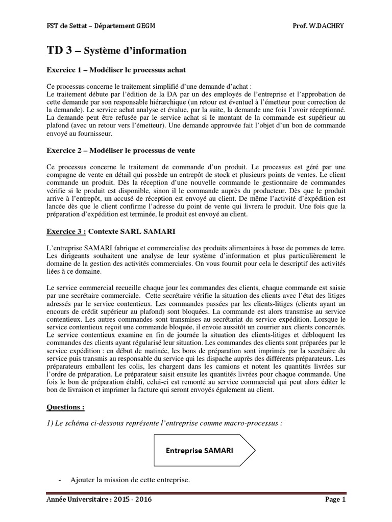 Modélisation des processus d'achat et de vente | PDF | Inventaire | Sodles