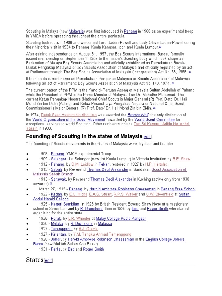 Scouting in Malaysia | PDF | Outdoor Recreation Organizations | Outdoor ...