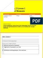 S1Q2: Week 2 Lesson 1 Pressure and Moments: M3 Science