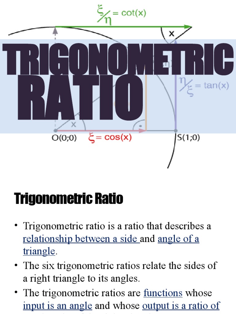 G9MATH T7.1 Trigonometric Ratios | PDF | Trigonometric Functions | Sine