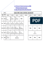 NUST SMME Spring 2014 Time Table for BE Mechanical Engineering