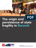 The Origin and Persistence of State Fragility In: Burundi